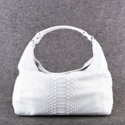 China Latest high quality luxury white python skin hobo bags ladies soft python shoulder bags customized women purse for sale