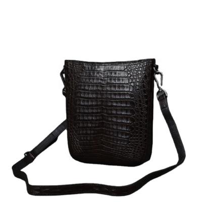 China NATIONAL Handcrafted Custom Purse Crocodile Belly Cross Body Bags Leather Exotic Skin Messenger Bag Purse for sale