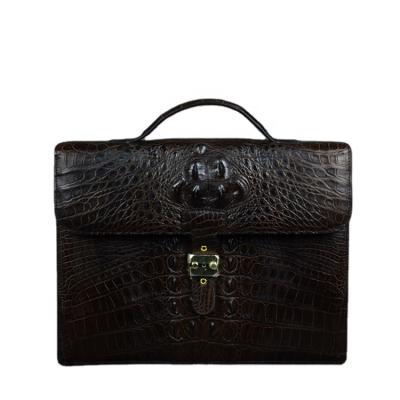 China Real Crocodile Men's NATIONAL File Bags Exotic Handbags Wholesale Leather Document Bags For Men for sale