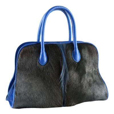 China Luxury life usa quality wholesale real fur handbags women purse blue exotic leather purse lady luxury good quality online leather for sale