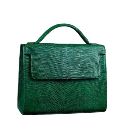 China Fashion Bags Emerald Green Lizard Bags For Lady Dubai Fashion Handbag Leather for sale