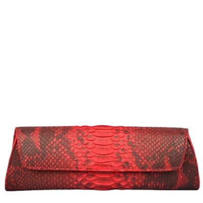 China Genuine red classic luxury clutch bag python clutch bag python luxury goods fashion bags for sale