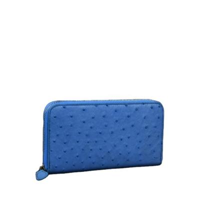 China Fashion Wallet Fashion Ostrich Zipper Wallet Leather Long Wallet Women Wallet Exotic Wholesale Ostrich Leather Wallet for sale