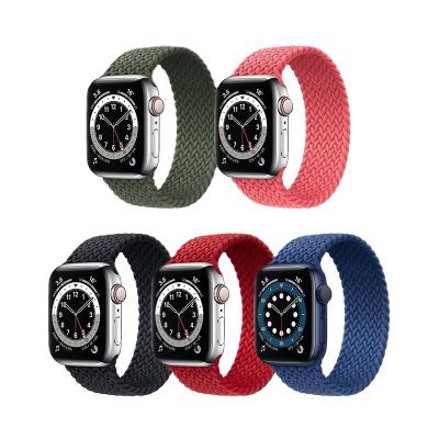 China Solo Loop One Piece Braided Woven Nylon Solo Loop Watch Band Strap For Apple Watch Series 6 40mm 44mm for sale