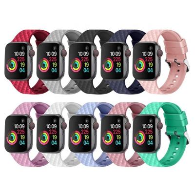 China Comfortable Rubber Private Mold 3D Effect Band Watch Strap For Apple Watch Band Comfortable For Apple Watch Series 5 4 3 2 1 for sale