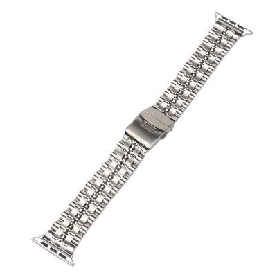 China Luxury Charm Design Stainless Steel 7 Links Bracelet Strap For 38mm 40mm 42mm 44mm Apple Watch Band for sale