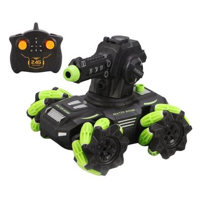 China Remore Control Amazon Top Selling Water Bomb Tank Battle Car Remote Control Car Rotating Turret With Spray RC Stunt Car for sale