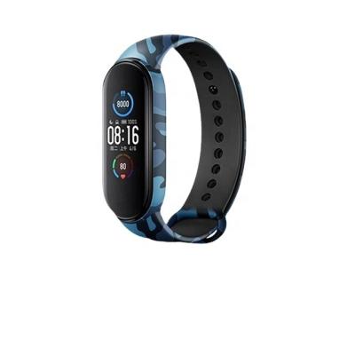 China Amazon Rubber Top Selling Smart Rubber Watchband For Band 5, Camouflage TPU Watch Xiaomi MI Strap For Xiaomi Miband 5 for sale