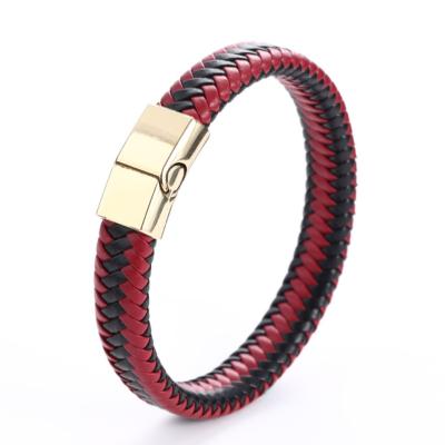 China Nickel Free Vintage Handmade Braided Leather Bracelets 2021 Bracelets With Magnetic Clasp for sale