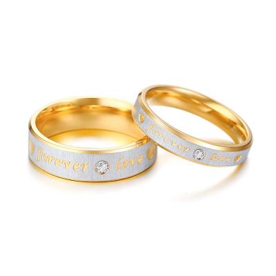 China Nickel Free Stainless Steel Couple Rings Wedding , Rings Jewelry , Gold Couple Ring Design With A Stone for sale