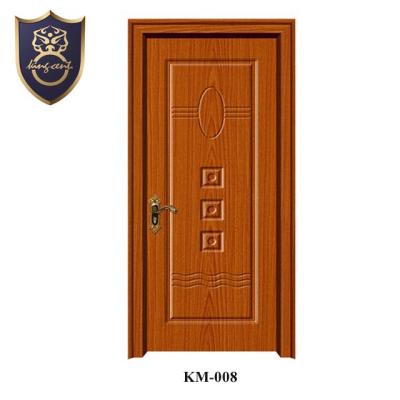 China Modern PVC Film Interior Wooden Doors With Frame, Wrap, Lock, Hinges for sale