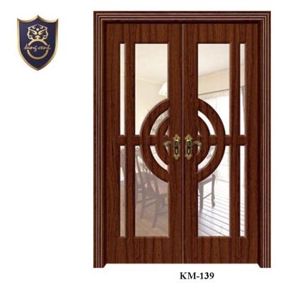 China PVC Entry Double Doors Modern Internal Wooden Door for sale