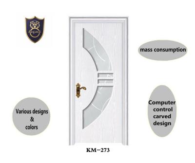 China Swing PVC Room White Glass Wooden Door for sale