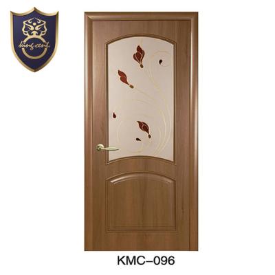 China Mid Century Factory Direct Sale Simple Design Stained Glass MDF Combined Doors for sale