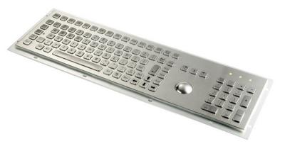 China 107 Keys Public Flat Water Proof Industrial Metal Keyboard With Trackball And Number Pad for sale