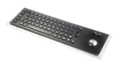 China 67 Keys Panel Mount Black Stainless Steel Metal Kiosk Keyboard With Trackball for sale