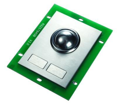 China Two Buttons Vandalproof ATM Metal Trackball , Panel Mount Trackball for sale