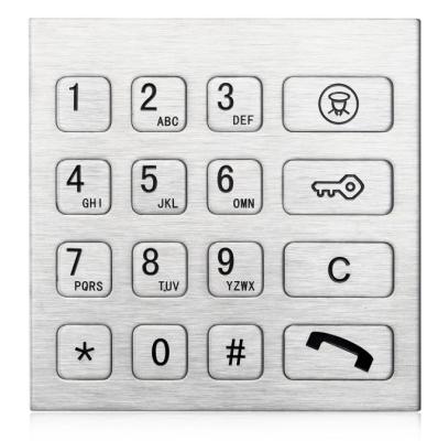 China Metal Stainless Steel Waterproof Keyboard For Door Access , 4 By 4 Keypad for sale