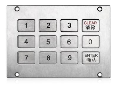 China 12 Keys Waterproof Metal Numeric Keypad With RS23 , 4 x 3 Keypad for sale