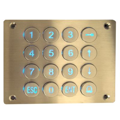 China Compact Vandal Proof Flat Marine Keypad With Green Backlight , 4 X 4 Keypad for sale