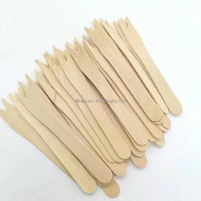 China Disposable Biodegradable Party Fruit Dessert Cake Compostable Wooden Chip Fork for sale