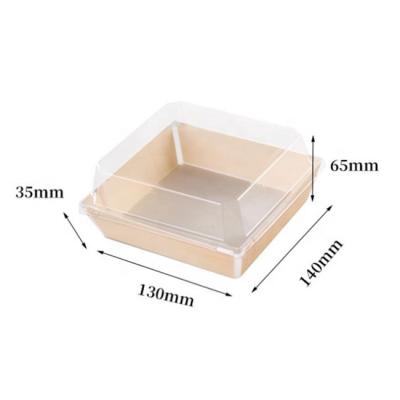 China Viable Disposable Take Away Lunch Bento Box Storage Boxes Wooden Food Packet Wooden Packing Crate for sale