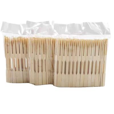 China Mini Disposable Biodegradable Bamboo Cocktail Fruit Fork for sale