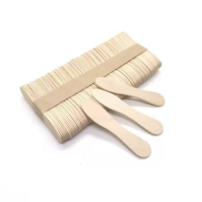 China Nature Sustainable Biodegradable 75mm Mini Birch Ice Cream Spoon Wood Use For Ice Cream for sale