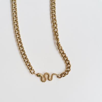 China Wholesale Gold CLASSIC Snake Necklace Stainless Steel Women Jewelry Fashion Jewelry 2021 Pendant for sale