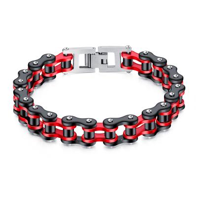 China Hiphop Stainless Steel Bicycle Chain Men's Bracelet Titanium Steel Bicycle Chain Bracelet for sale