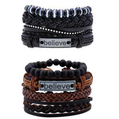 China CLASSIC believe leather bracelet for man cowhide bracelet for men for sale