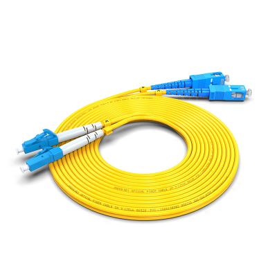 China FTTH Single Mode Duplex SC LC UPC Fiber Optic Cable Patch Tie 5M for sale