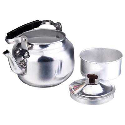 China Durable Aluminum Kettle Teapot Set Small Capacity Mini Portable Coffee Maker With Strainer for sale