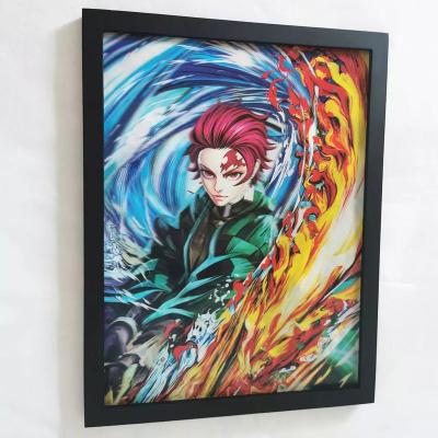 China Hot Sale Japan Anime 3d Posters Demon Slayer Lenticular Love Posters for sale