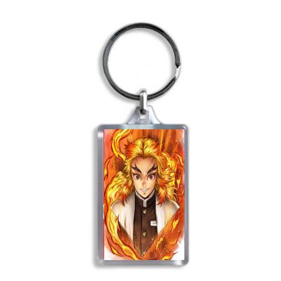 China Custom Anime 3D Lenticular Side Effect Double Key Chain Plastic Key Chain With Anime Design for sale