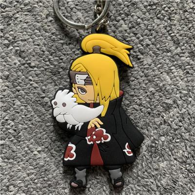 China Custom Soft Plastic Anime Gift PVC Keychain 3D Silicone Rubber Keychain Rubber Keychain for sale