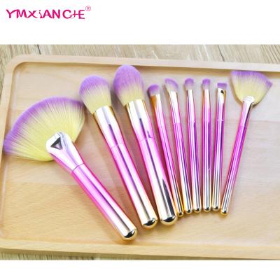 China TOP SELLING Eco-Friendly IN AMAZONE Professional Cosmetic Tools Base 9 Pcs Colorful Makeup Brush Set Brushes for sale