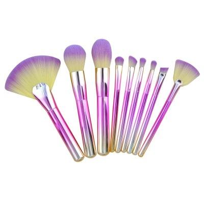 China Soft Stiffens Good Design 9 Pieces Gradient Makeup Brush Set Loose Powder Brushes Beauty Tools Makeup Brushes for sale