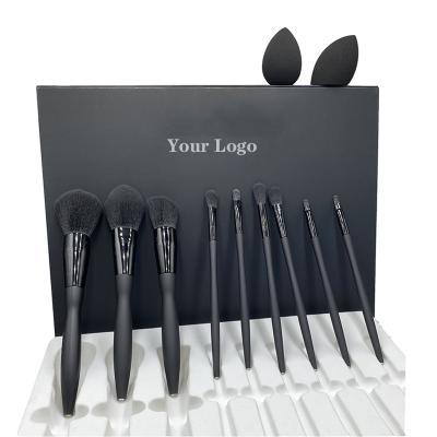 China Soft Stiffens 9pcs Makeup Brush Foundation Black Soft Stiffens Rhinestone Diamond Makeup Brush With Custom Logo for sale