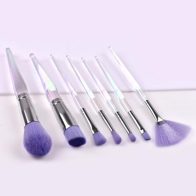 China High End Eco-friendly 7pcs Cosmetic Brushes Christmas Style Crystal Handle Other Purple Vegan Makeup Brush Set for sale