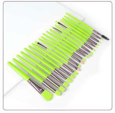 China High Quality Fluorescent Green Makeup Brushes Private Label 20 Pcs Eyeshadow Makeup Brush Low Price Eco-friendly for sale