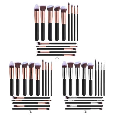 China Soft Bristle Free Sample Makeup Brushes Black Handle Makeup Brush Set Custom Logo 14 Pcs Make Up Brush Set for sale