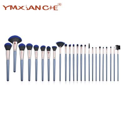 China Factory Custom Logo 24 Pcs Professional Bristle Brush Professional Private Label Blue Quick-drying Custom Makeup Brush for sale