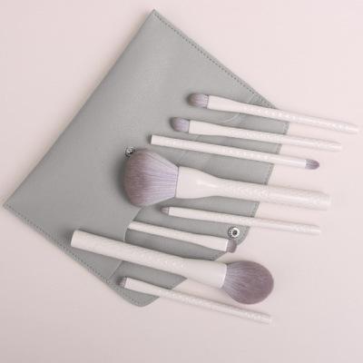 China Soft Stiffens Beauty Tool 8 Pcs High Quality Candy Colors Makeup Brushes Plastic Handle Private Label White Makeup Brush Set for sale