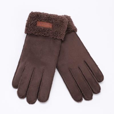 China Women's Cheap Extra Toasty Faux Fur Thermal Suede Glove Featuring Faux Fur Cuff for sale