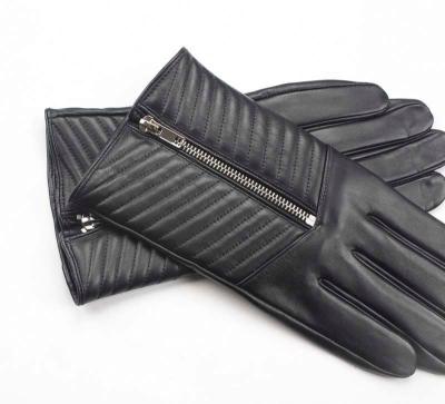 China High Grade News Design Fashion Half Finger Leather Gloves Cheap Ladies Long Leather Gloves for sale