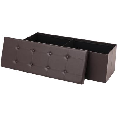 China Easy to Assemble Large Folding Storage Ottoman from SONGMICS Toy Shoe Clothing Chest Brown for sale