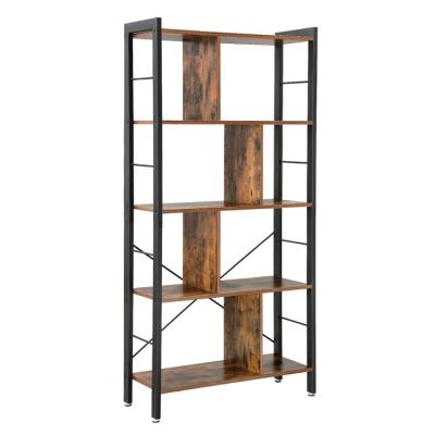 China (Size) VASAGLE Adjustable Modern Furniture Makers Tall And Wide Shelves Iron Bookcase Shelf Wood Cabinet for sale