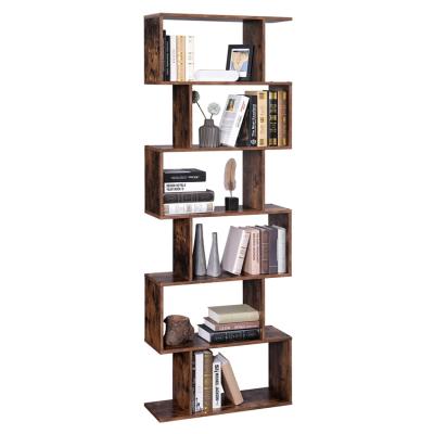 China (Size) VASAGLE Brown Adjustable Rustic Wood Decorative Freestanding Cube Display Shelf 6-Tier for sale