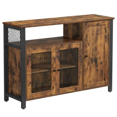 China VASAGLE LSC096B01 Industrial Living Room Wood Cabinet Kitchen Sideboard Free Standing Bathroom Cabinet for sale